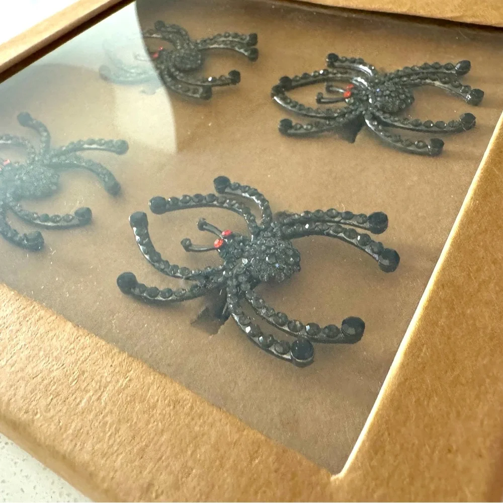 Rhinestone Spider Napkin rings‎